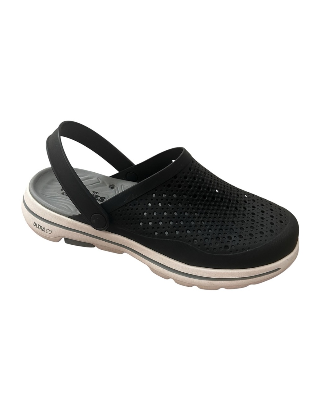 Skechers Men’s Foamies Go Walk 5 Astonish Clogs in a black and white colorway